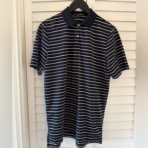 RLX Ralph Lauren Black Polo with White and Purple Stripes Size Medium